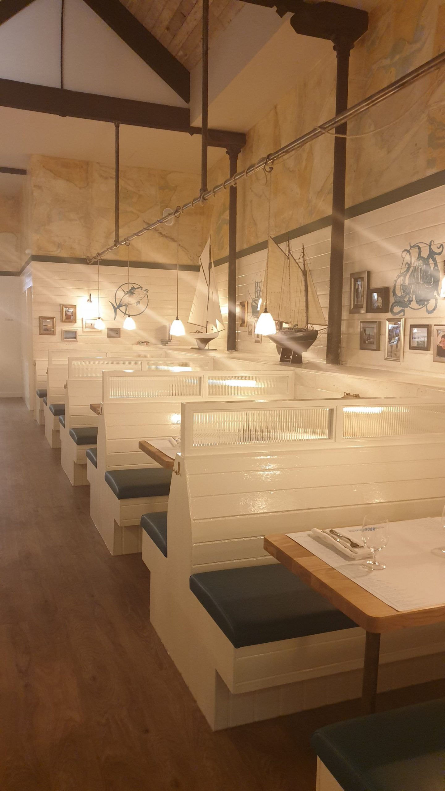 Booths make for a modern take on dining